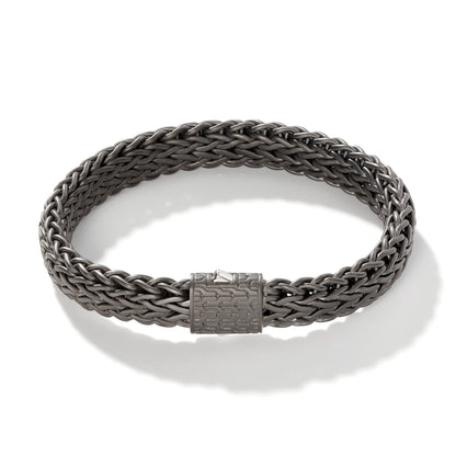 Icon Flat Bracelet, Dark Silver, 11MM