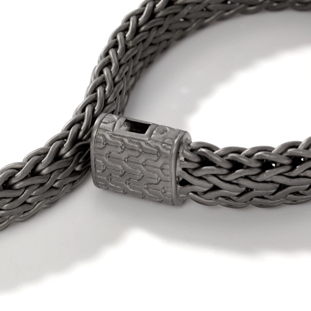 Icon Flat Bracelet, Dark Silver, 11MM