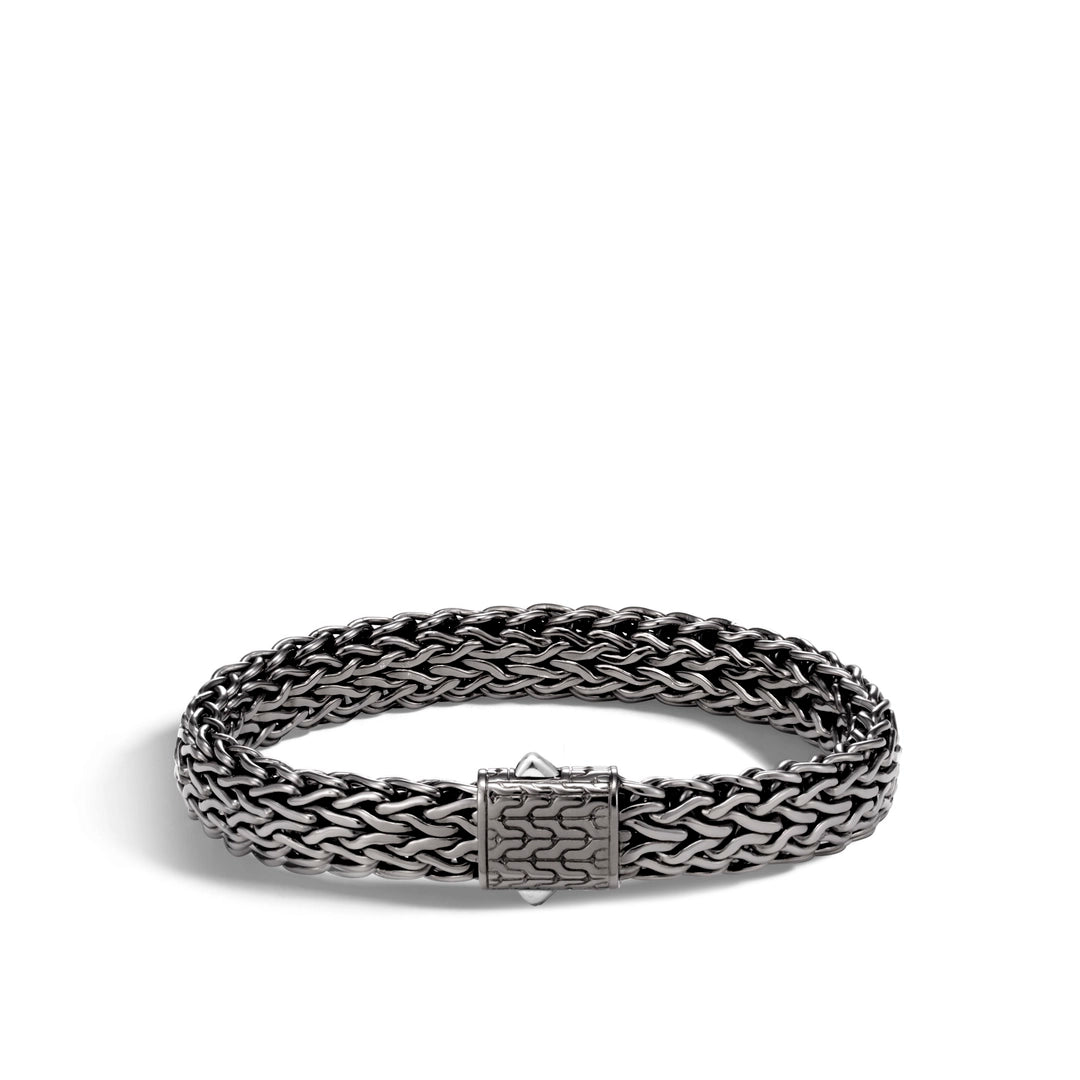 Icon Flat Bracelet, Dark Silver, 11MM