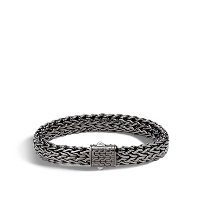 Icon Flat Bracelet, Dark Silver, 11MM