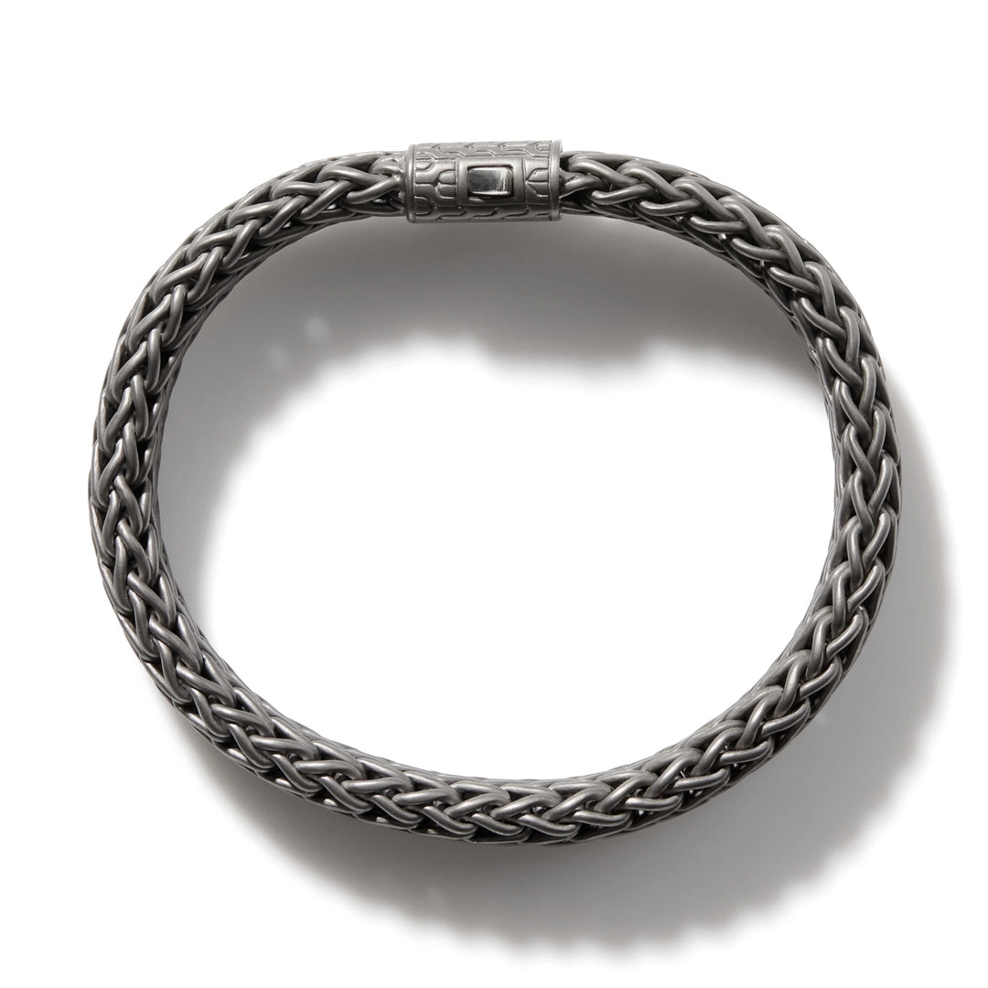Icon Flat Bracelet, Dark Silver, 11MM