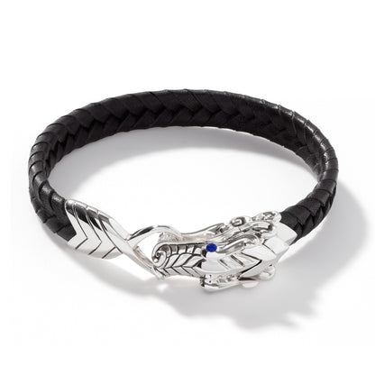 Naga Bracelet in Leather, SterlingSilver