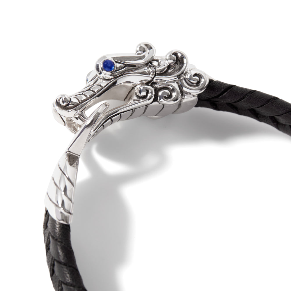 Naga Bracelet in Leather, SterlingSilver