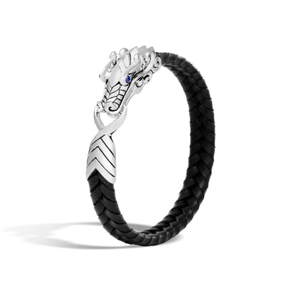 Naga Bracelet in Leather, SterlingSilver