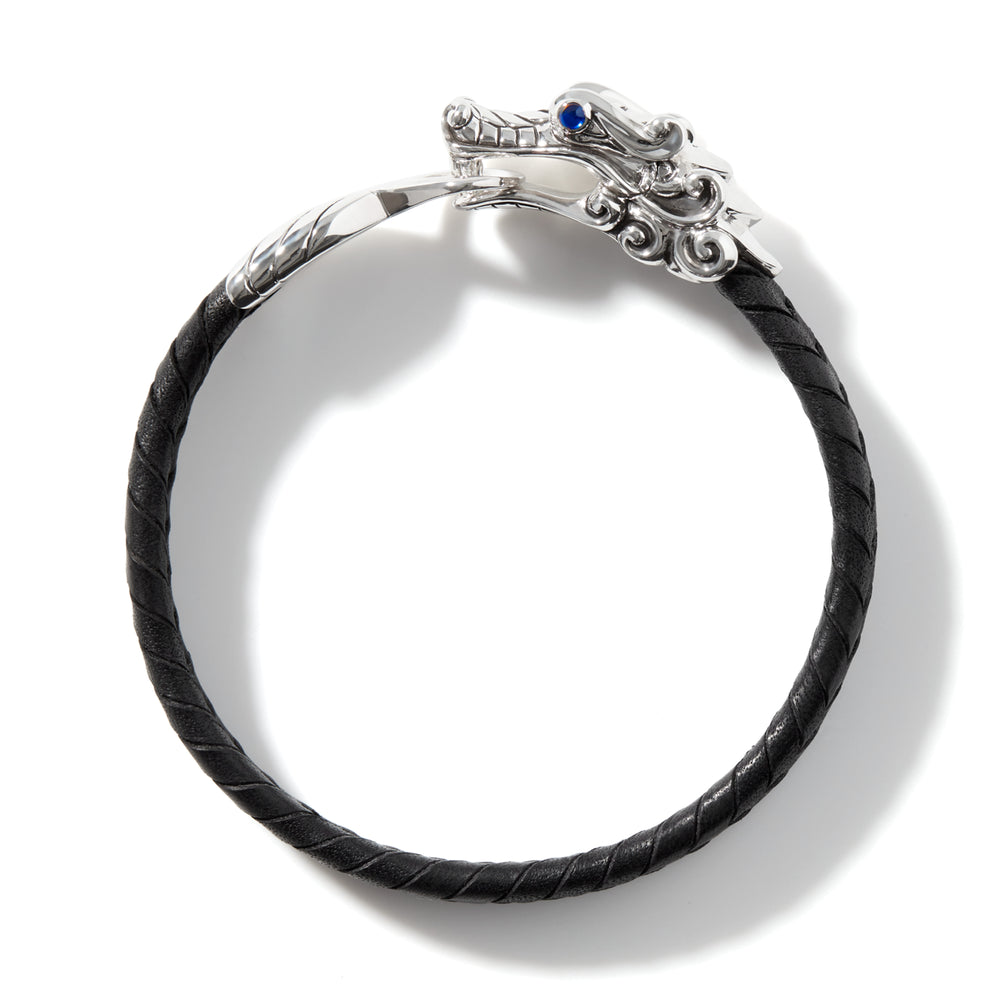Naga Bracelet in Leather, SterlingSilver