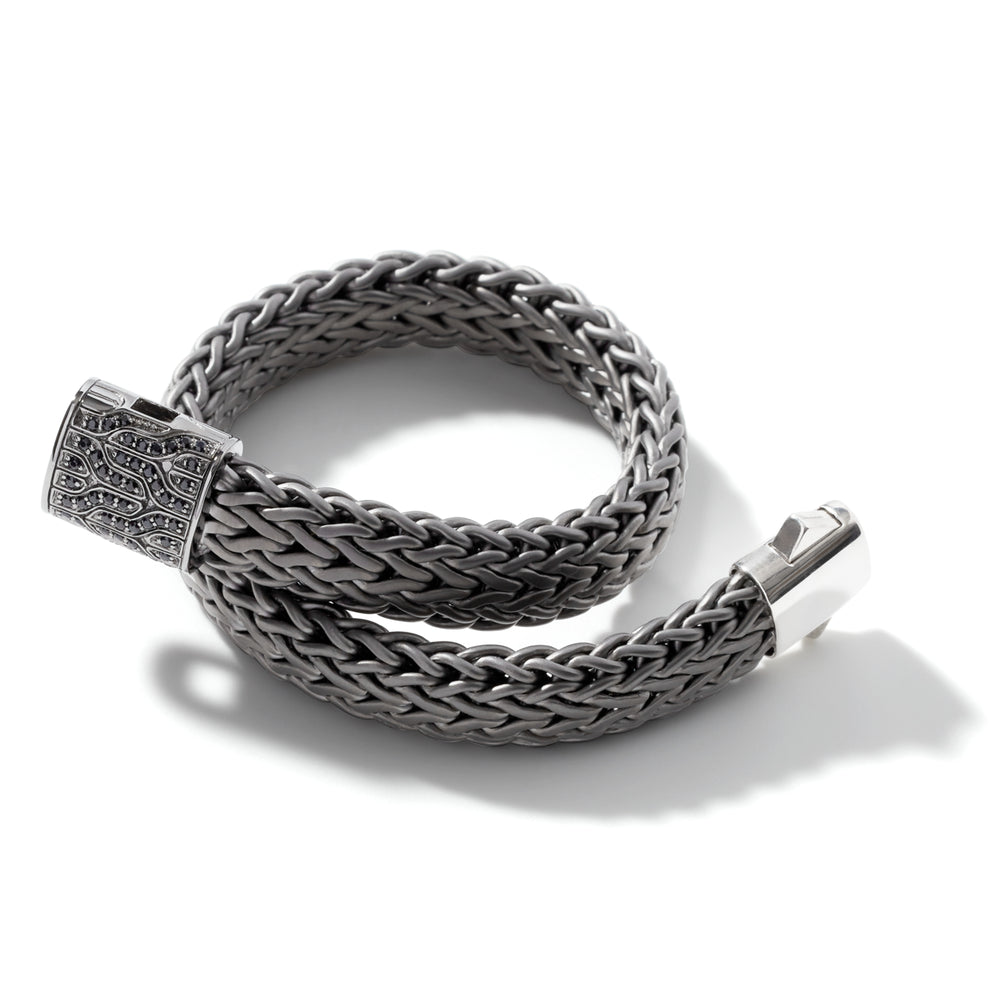 Icon Bracelet, Dark Silver, Pave, 11MM