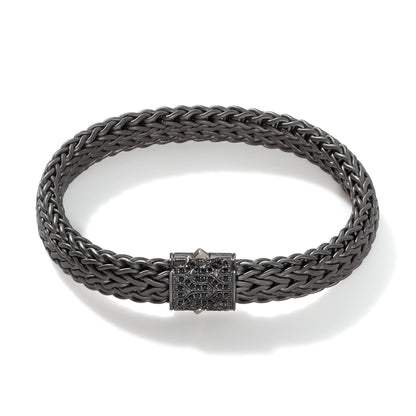 Icon Bracelet, Dark Silver, Pave, 11MM