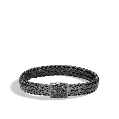 Icon Bracelet, Dark Silver, Pave, 11MM