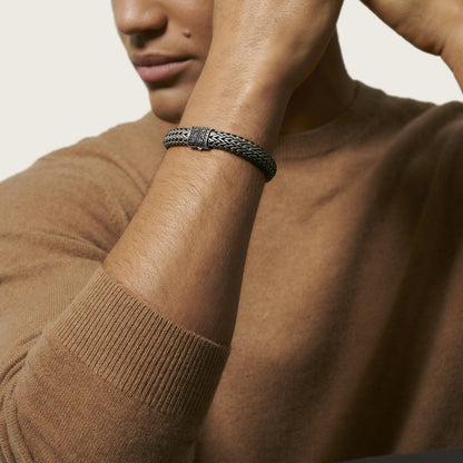 Icon Bracelet, Dark Silver, Pave, 11MM