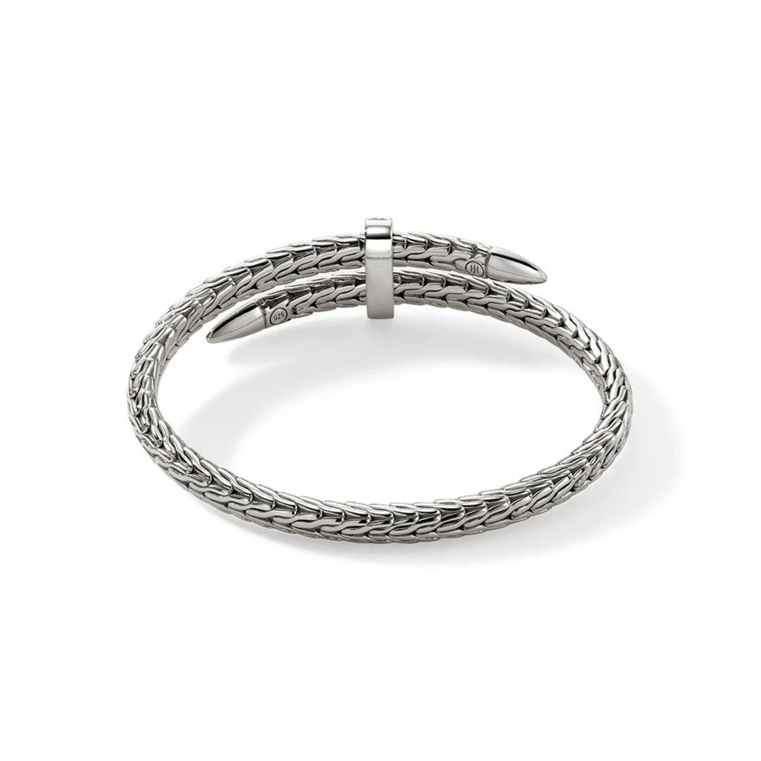 Spear Flex Cuff, Sterling Silver, Diamonds