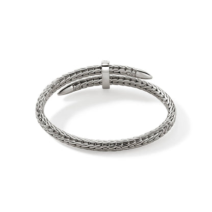 Spear Flex Cuff, Sterling Silver, Diamonds
