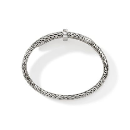 Spear Flex Cuff, Sterling Silver, Diamonds