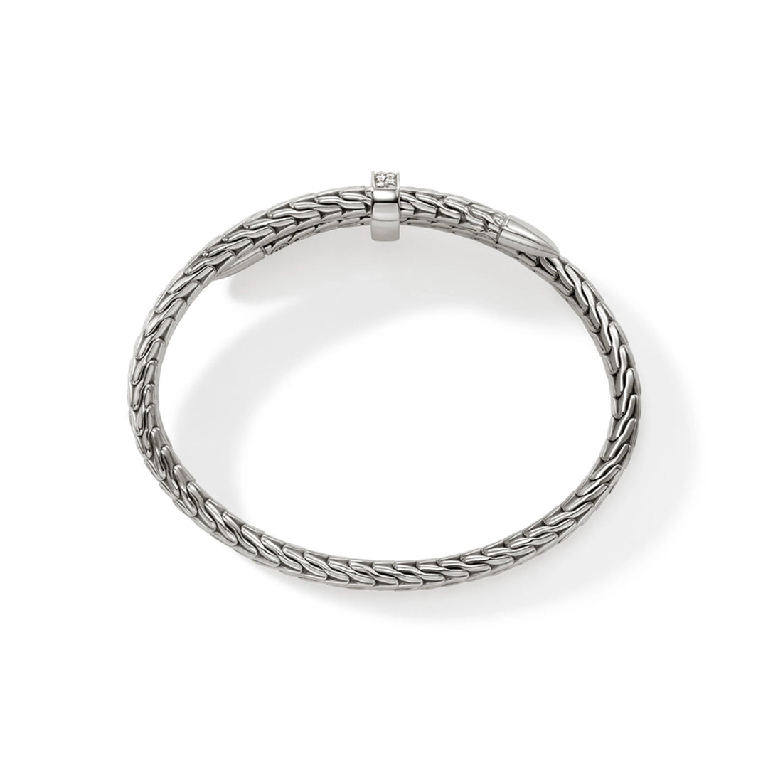 Spear Flex Cuff, Sterling Silver, Diamonds