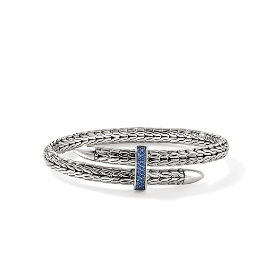 Spear Flex Cuff, Sterling Silver, Gemstones
