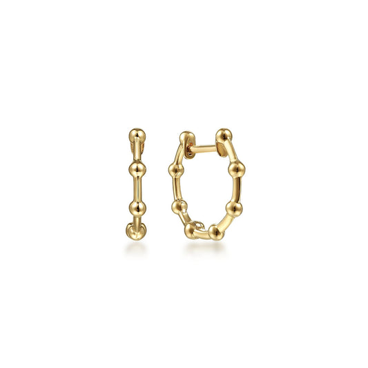 14K Yellow Gold Bujukan Station Huggie Earrings