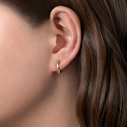 14K Yellow Gold Huggie Earrings