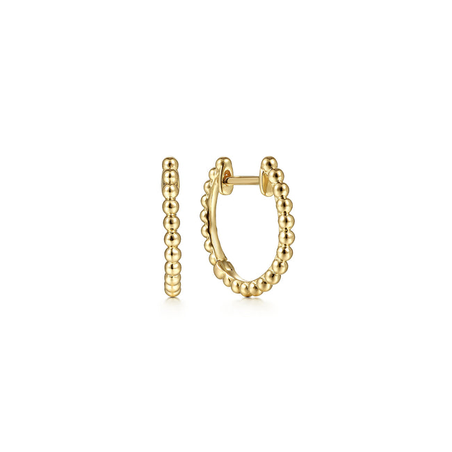 14K Yellow Gold Bujukan Huggie Earrings