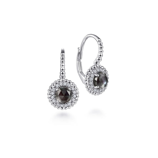 Sterling Silver Rock Crystal/Black MOP and White Sapphire Bujukan Earrings