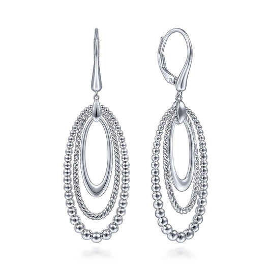 925 Sterling Silver Bujukan and Rope Drop Earrings