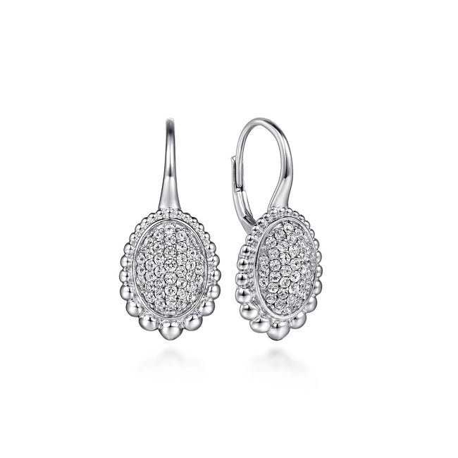 Sterling Silver White Sapphire Bujukan Drop Earrings