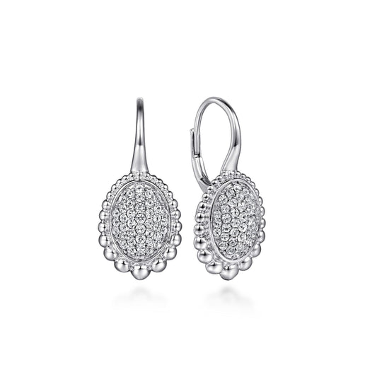 Sterling Silver White Sapphire Bujukan Drop Earrings