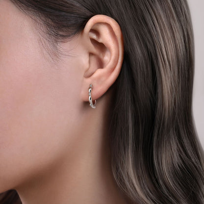 925 Sterling Silver Bujukan Huggie Earrings