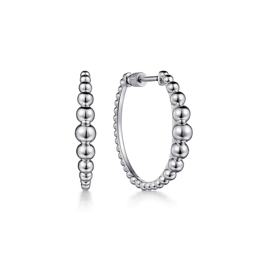 925 Sterling Silver Bujukan 25mm Classic Hoop Earrings