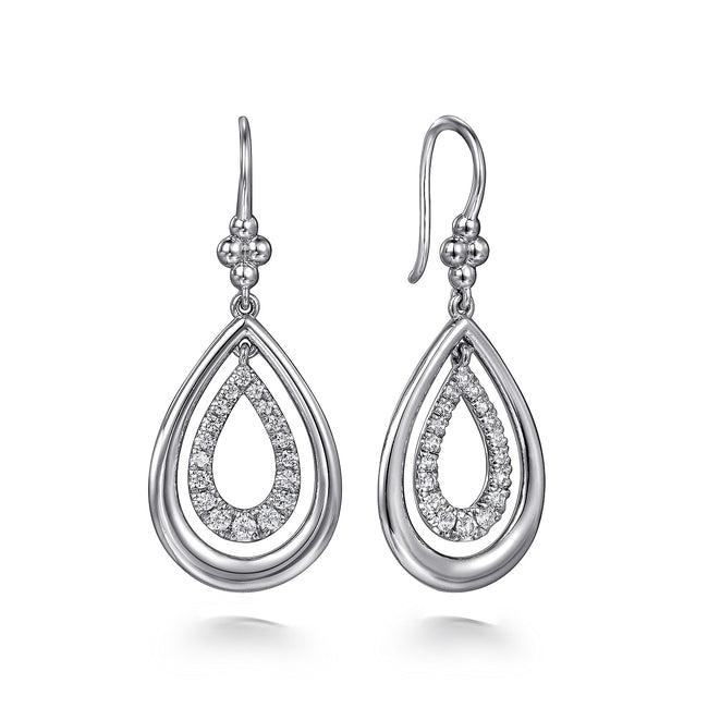 925 Sterling Silver Bujukan Teardrop Fish Wire Earrings