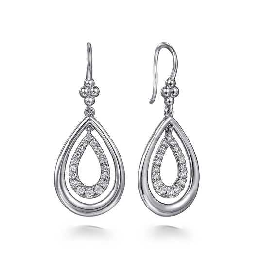 925 Sterling Silver Bujukan Teardrop Fish Wire Earrings