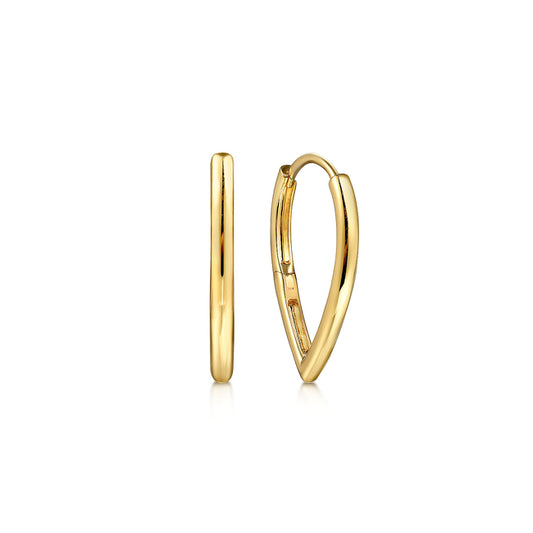14K Yellow Gold Classic Teardrop Hoop Earrings