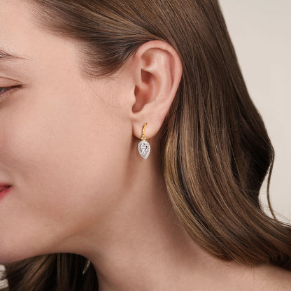 14K White & Yellow Gold Bujukan Diamond Drop Earrings