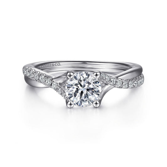 14K White Gold Round Diamond Engagement Ring