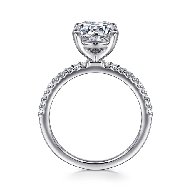 14K White Gold Round Diamond Engagement Ring