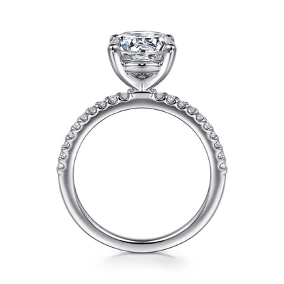 14K White Gold Round Diamond Engagement Ring