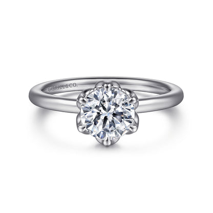 14K White Gold Round Solitaire
Engagement Ring