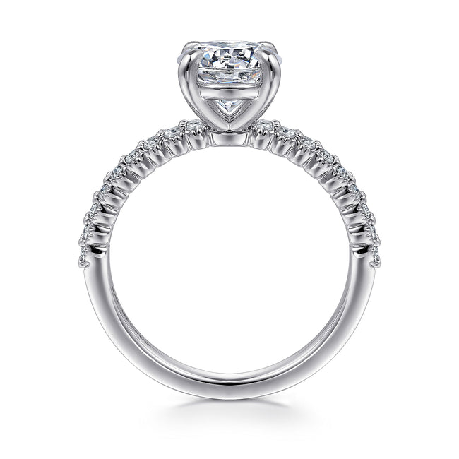 14K White Gold Round Diamond Engagement Ring