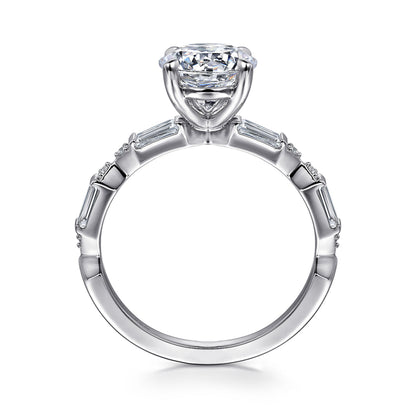 14K White Gold Round Diamond Engagement Ring