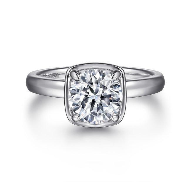 14K White Gold Round Diamond Engagement Ring