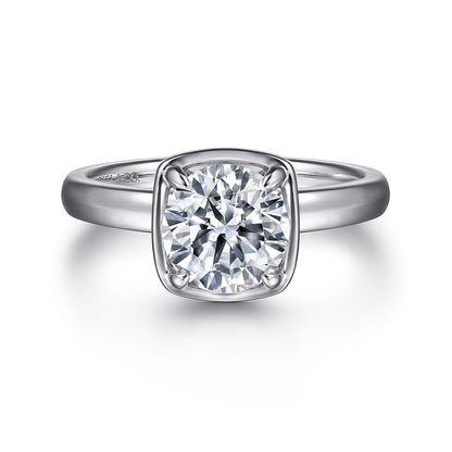 14K White Gold Round Diamond Engagement Ring