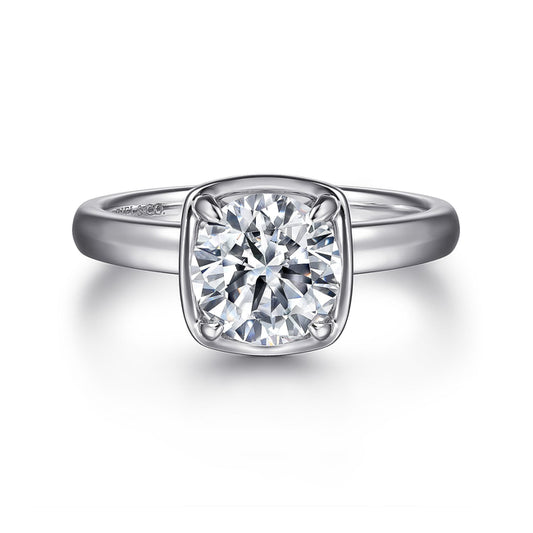 14K White Gold Round Diamond Engagement Ring