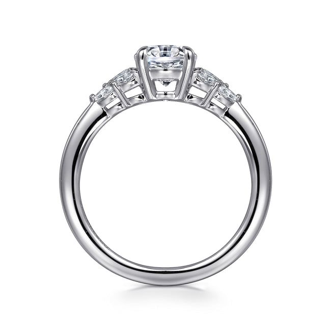 14K White Gold Oval Diamond Engagement Ring