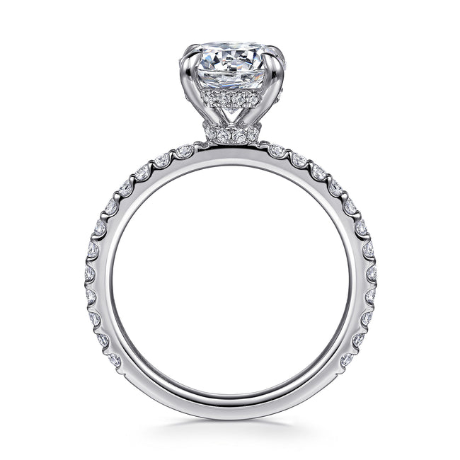 14K White Gold Round Diamond Engagement Ring