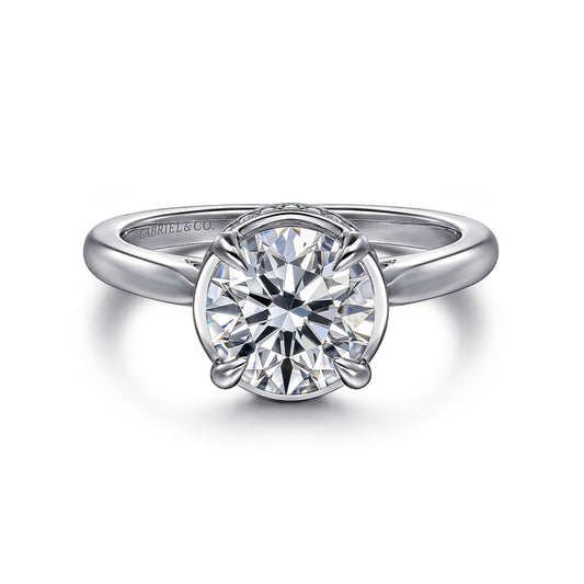 14K White Gold Round Diamond Engagement Ring