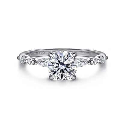 14K White Gold Round Diamond Engagement Ring