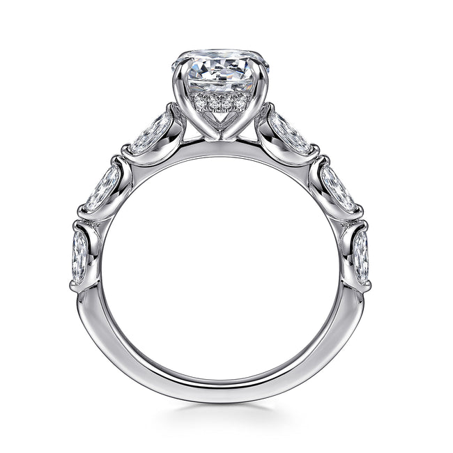 14K White Gold Round Diamond Engagement Ring