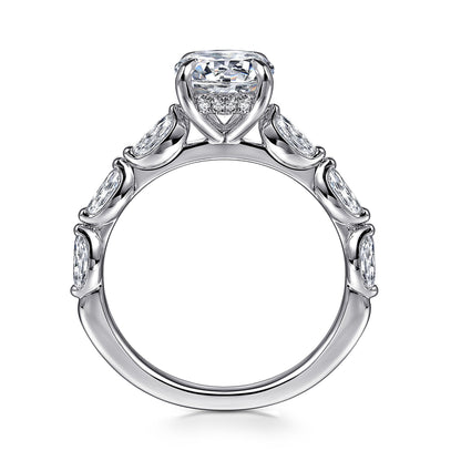 14K White Gold Round Diamond Engagement Ring