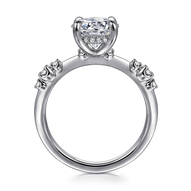 14K White Gold Round Diamond Engagement Ring