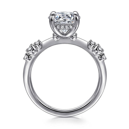 14K White Gold Round Diamond Engagement Ring