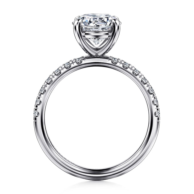 14K White Gold Round Diamond Engagement Ring