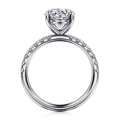 14K White Gold Round Diamond Engagement Ring